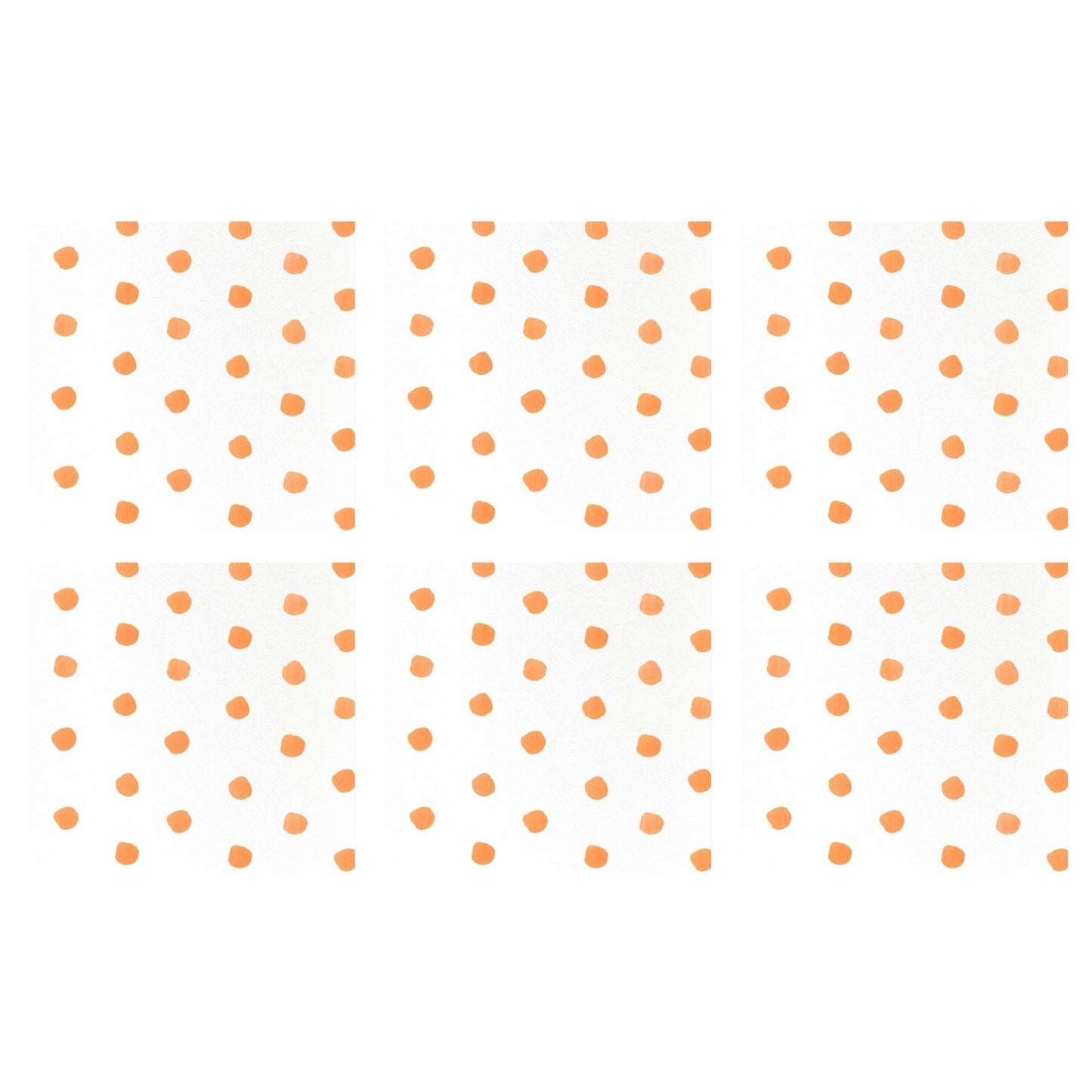 Dot Orange Cocktail Napkins (Pack of 20) - Set of 6