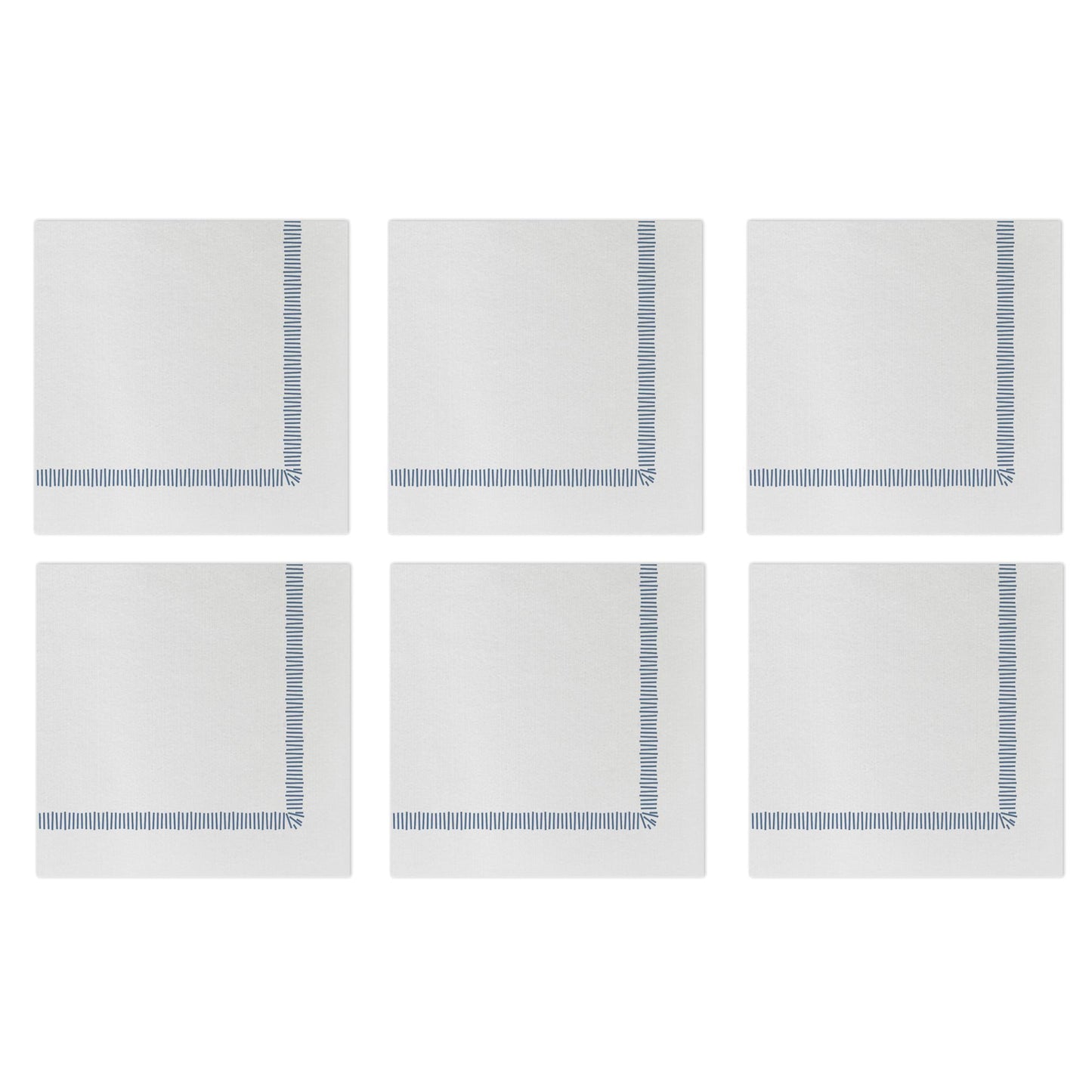 Fringe Blue Cocktail Napkins (Pack of 20) - Set of 6