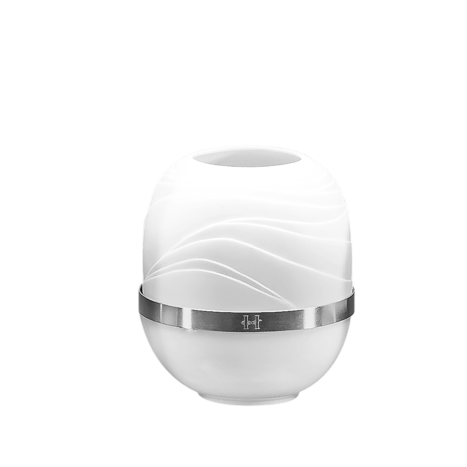Medium Dune Candle Holder with Silver-Colored Band