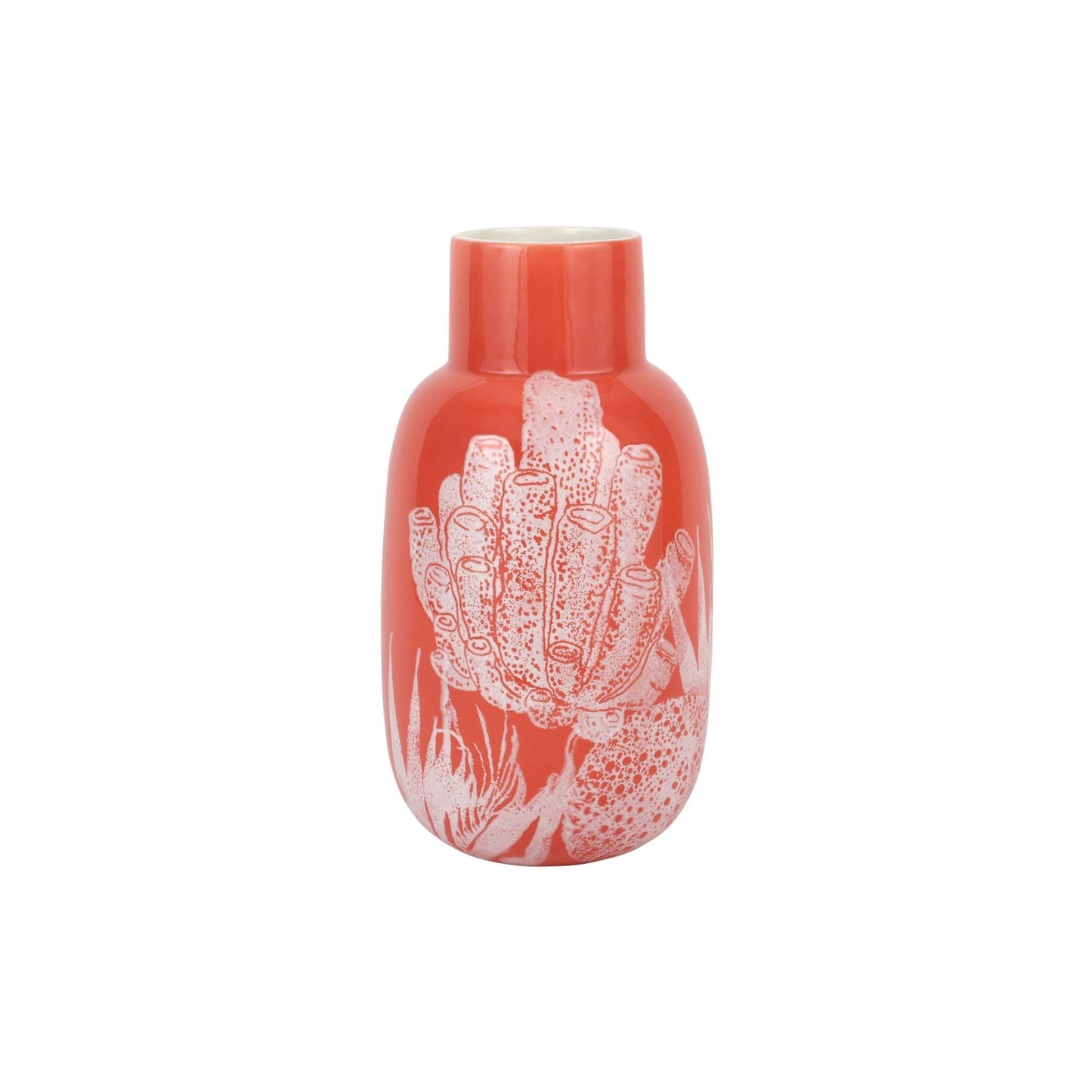 Coral Fluted Vase