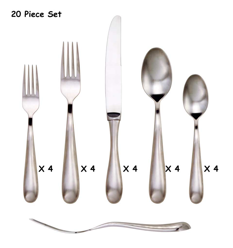 Hammered Satin 20 Piece Set (four 5 piece place settings)