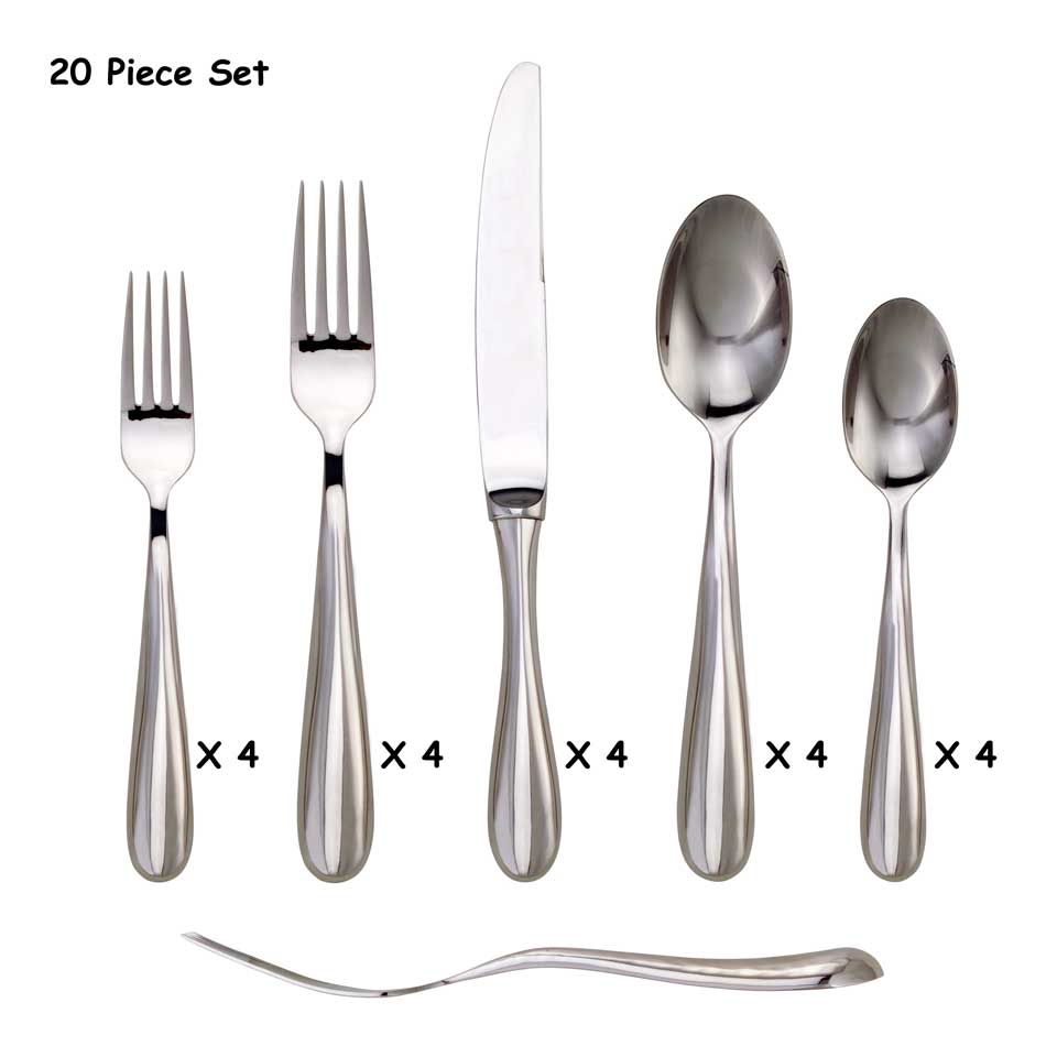 Polished 20 Piece Set (four 5 piece place settings)