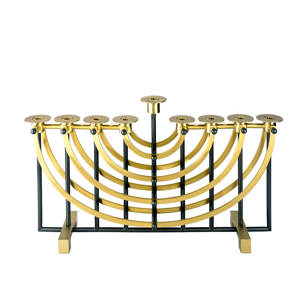 Suspension Menorah Black W-Gold