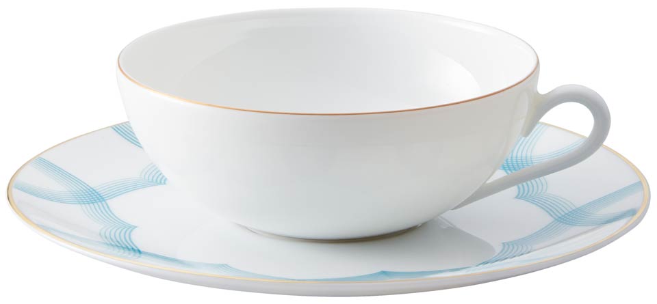 Tea cup extra Monceau gold and saucer Aura azure set GBX