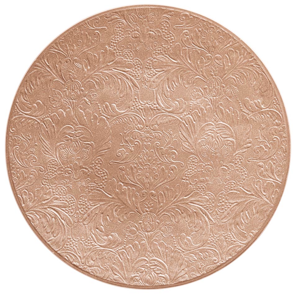 Copper - Buffet Plate Coupe Completely Engraved 12.6 in