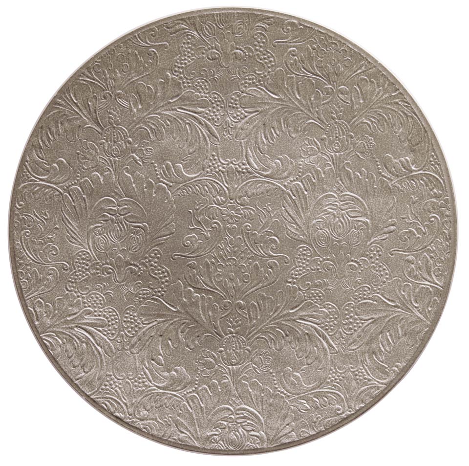 Warm Grey - Buffet Plate Coupe Completely Engraved 12.6 in