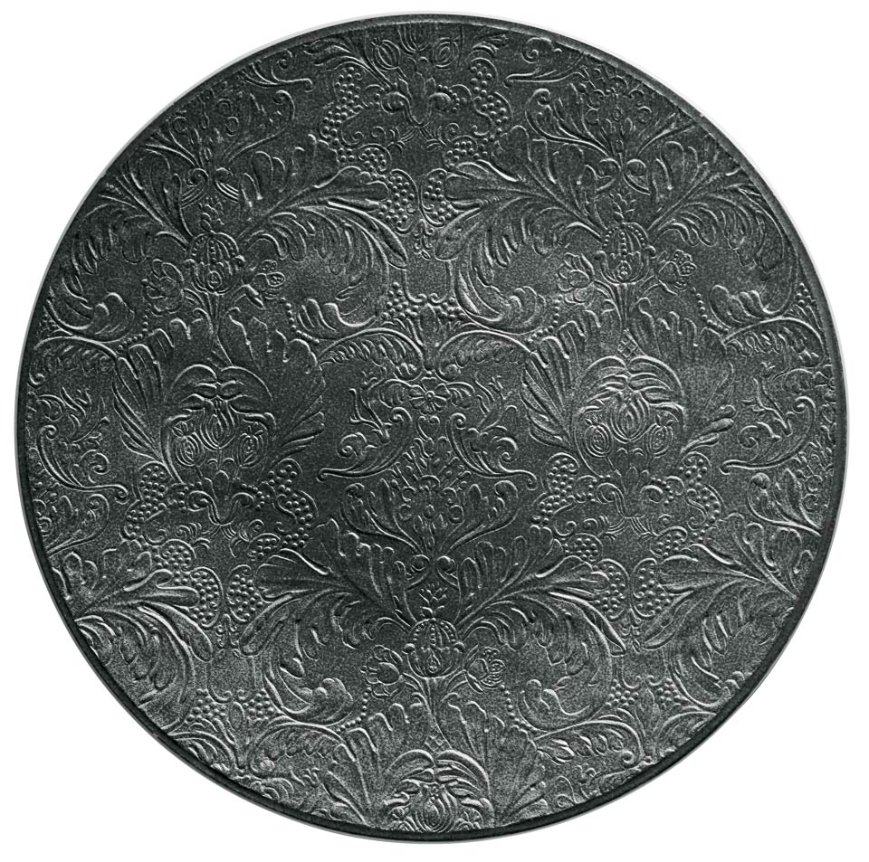 Black Matte - Buffet Plate Coupe Completely Engraved 12.6 in