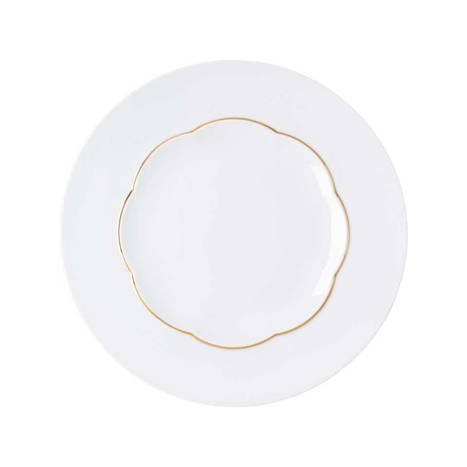 Dinner Plate (pos) 11 in Gold Band