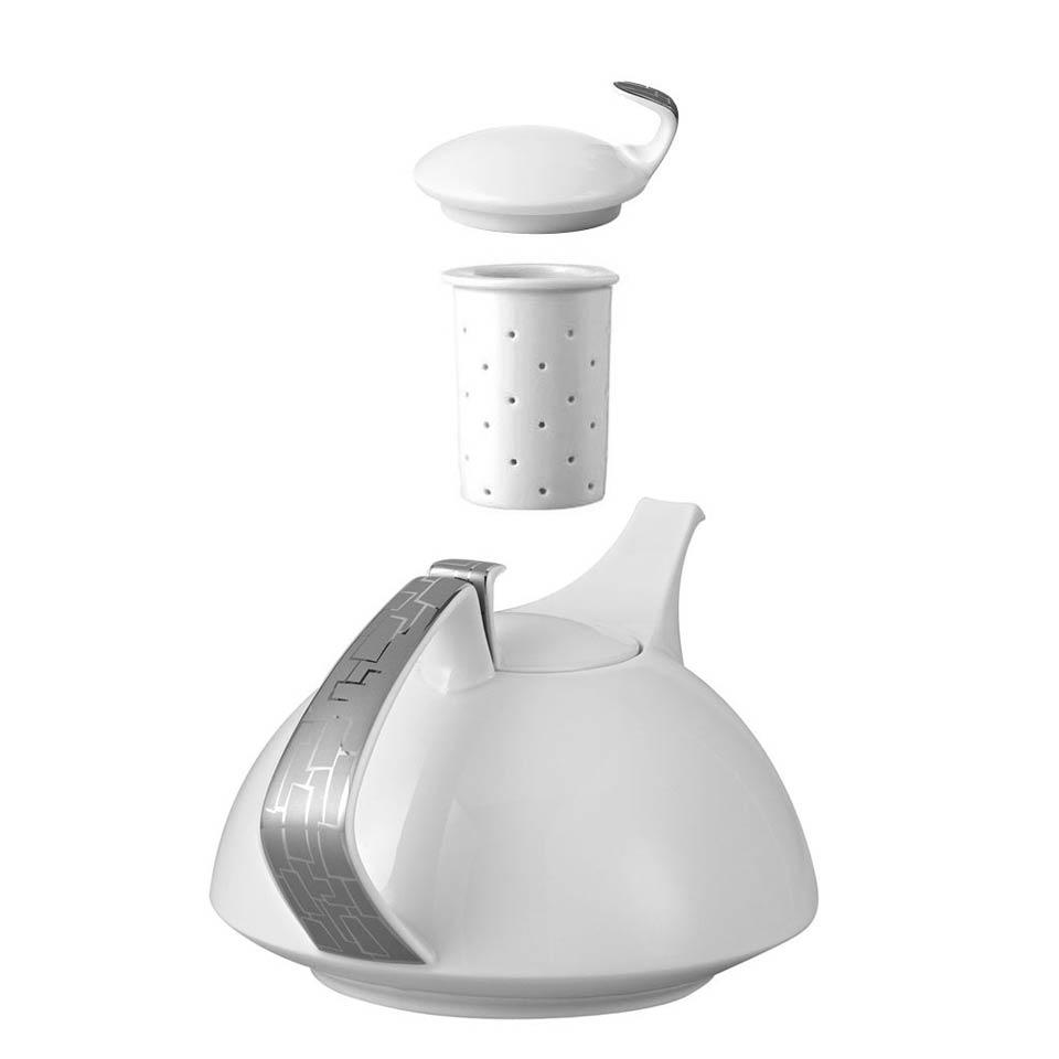 DISCONTINUED-TeaPot 45 oz 4-Pc Set 4Pc = 2 Strainers Tpot Lid