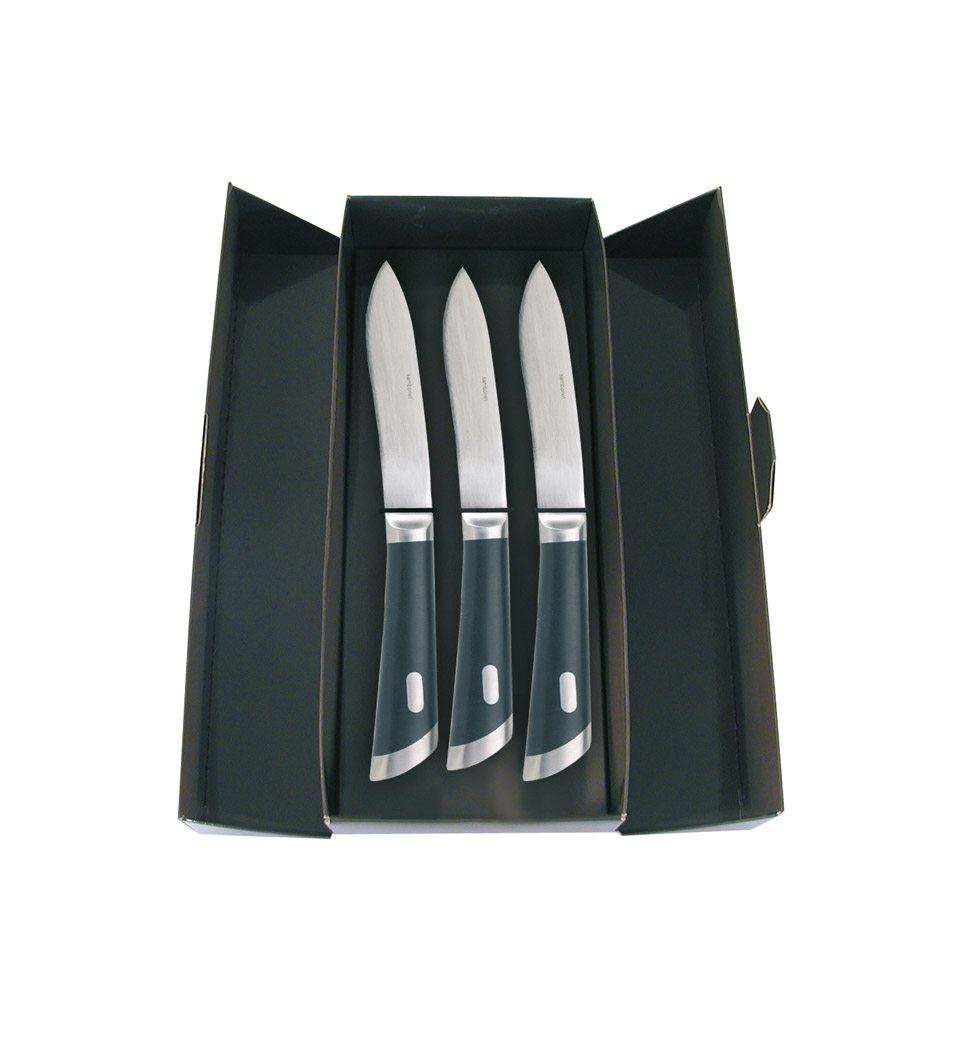 3 pcs giftboxed, knife, solid handle, plain blade, 10 1/2 inch