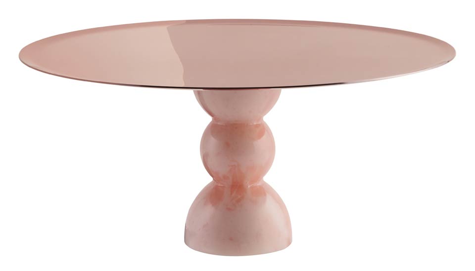 Footed Stand 11 3/4 in H 5 1/2 in PVD Rum/Pink Resin