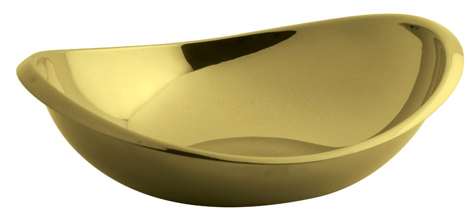 Oval Bowl 10 1/4 x 8 3/4 in PVD Gold