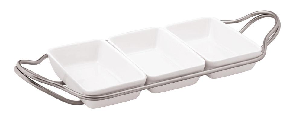 Rectangular hors d'oeuvre tray set