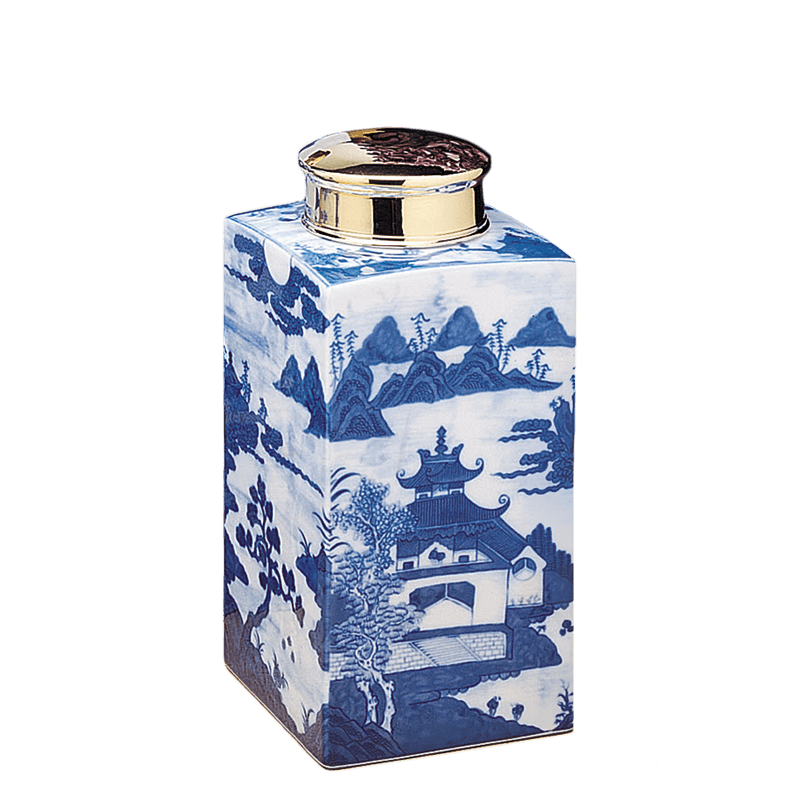 Blue Canton Tea Jar, Small
