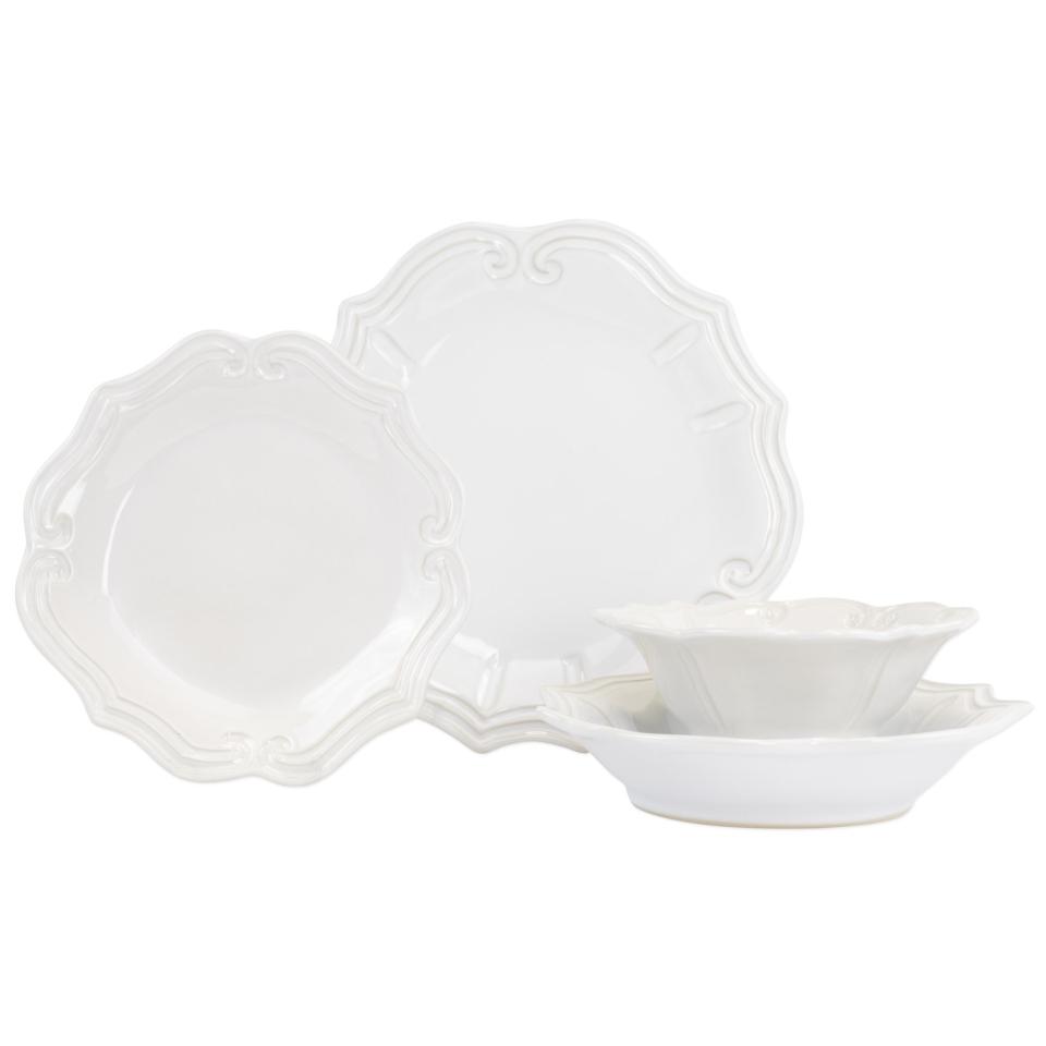 White Baroque Four-Piece Place Setting