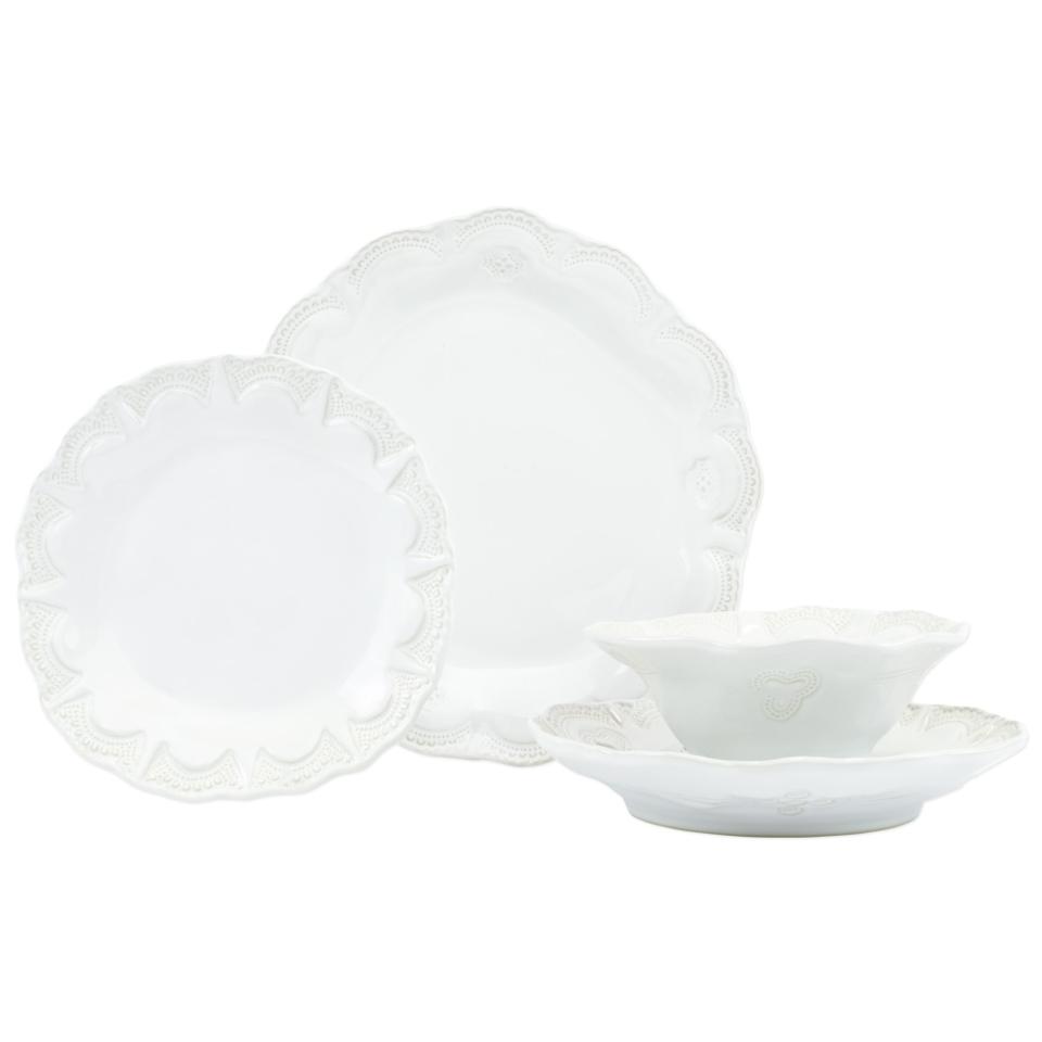 White Lace Four-Piece Place Setting