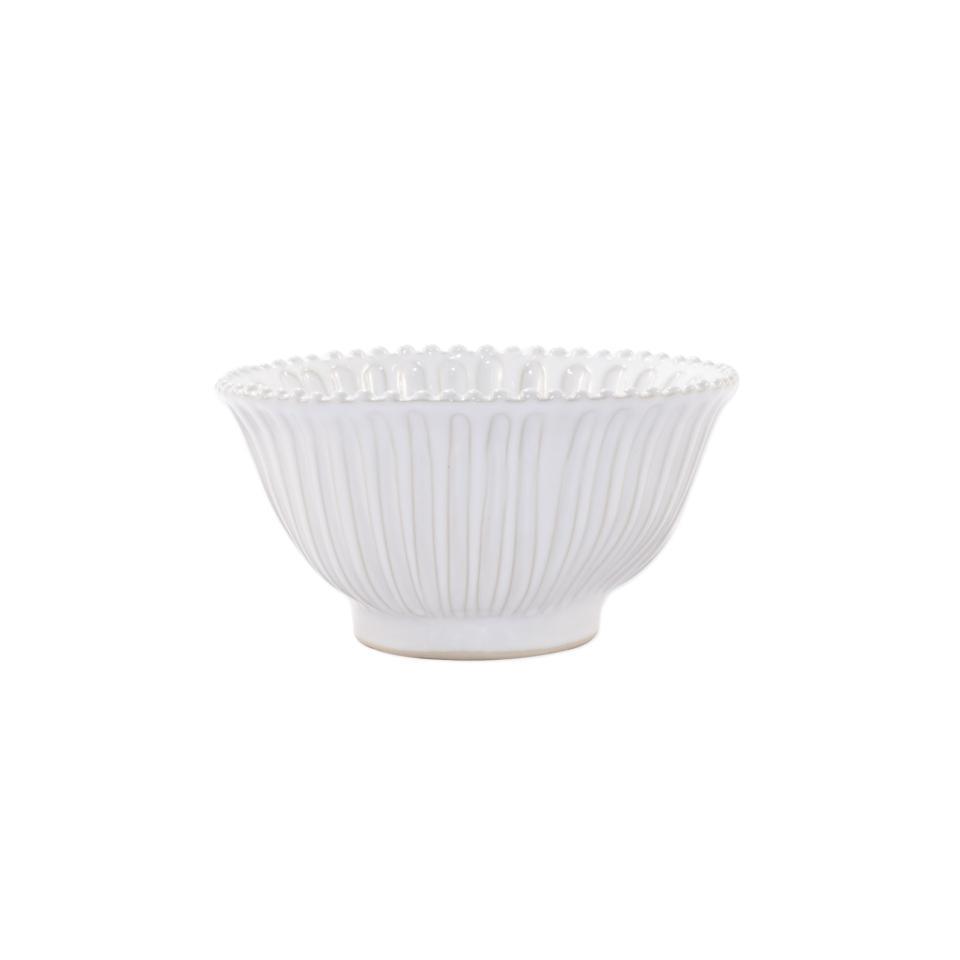 White Stripe Small Serving Bowl
