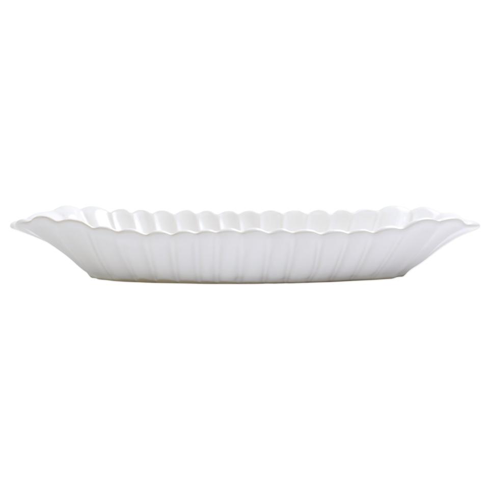 White Scallop Bread Server