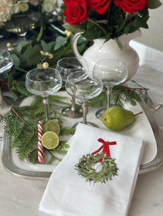 Boxwood Holiday Wreath, White ( Green/Red)