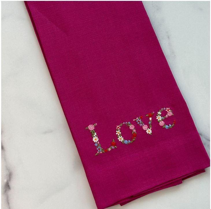 Towel, Floral Love, Magenta (Multi)