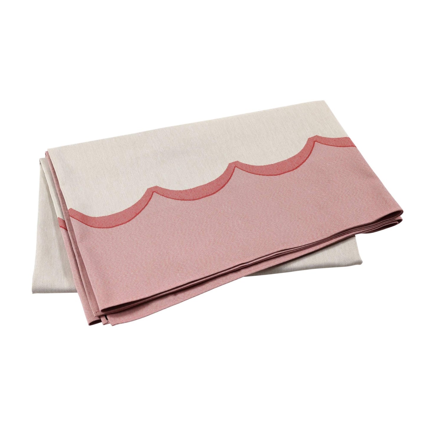 Pink Scalloped Tablecloth