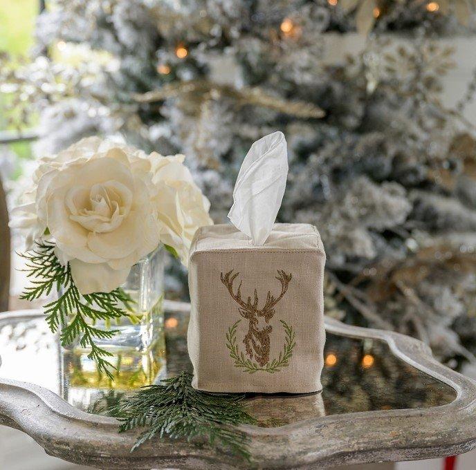 Laurel Wreath Stag, White (Multi)