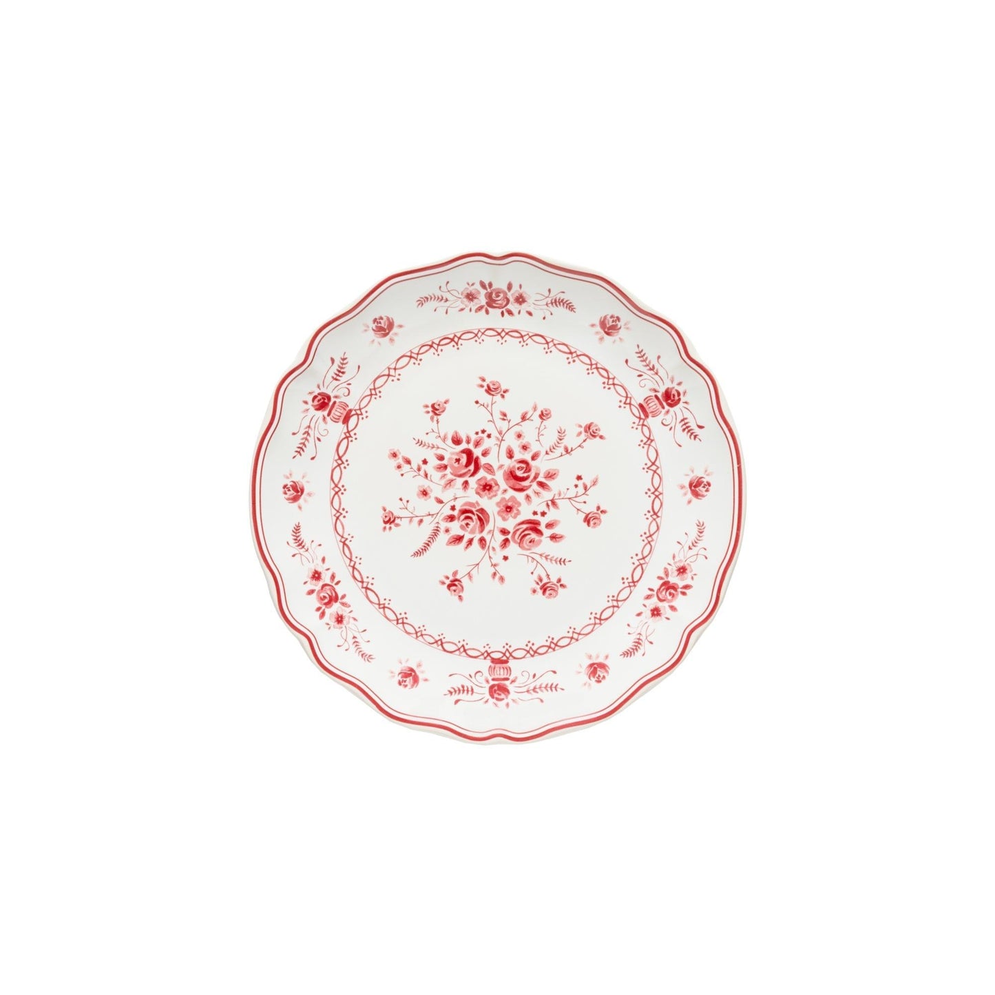 Salad/dessert plate, White-red