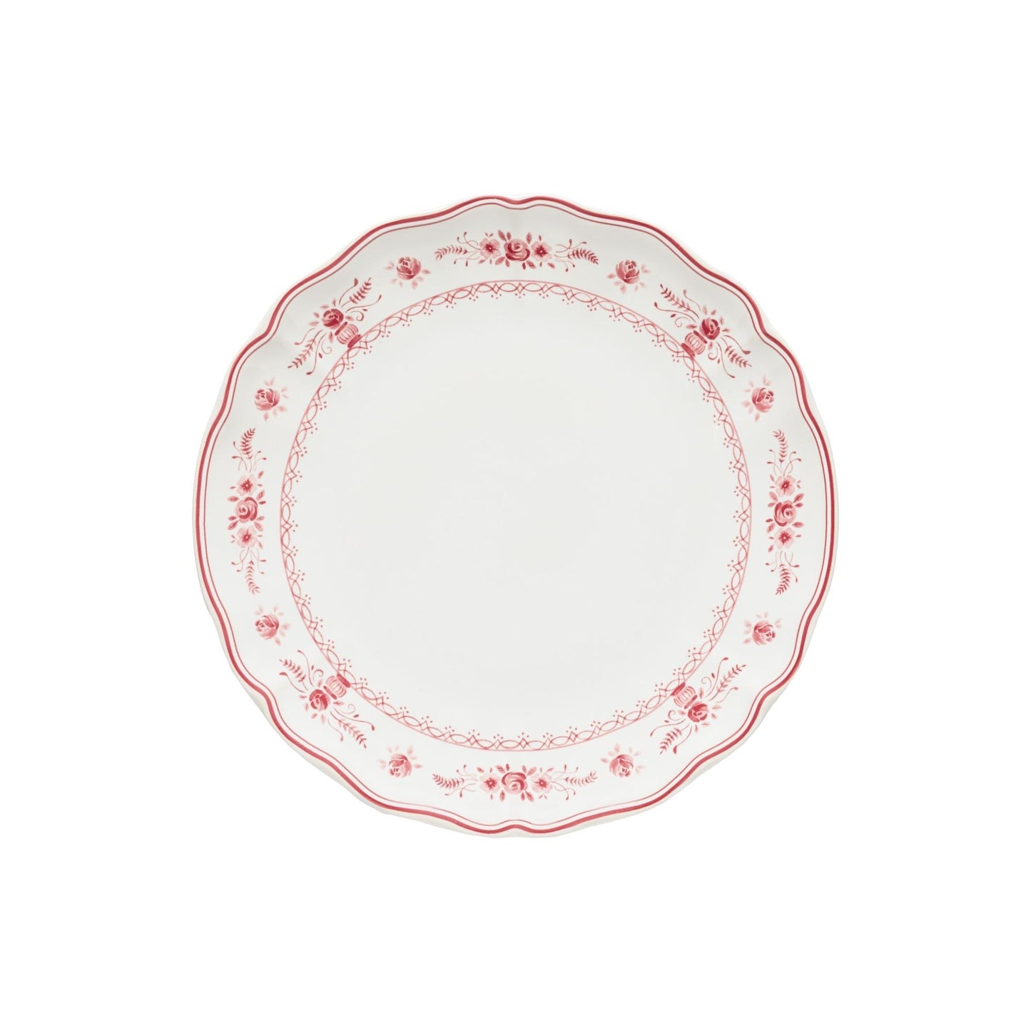 Dinner plate, White-red