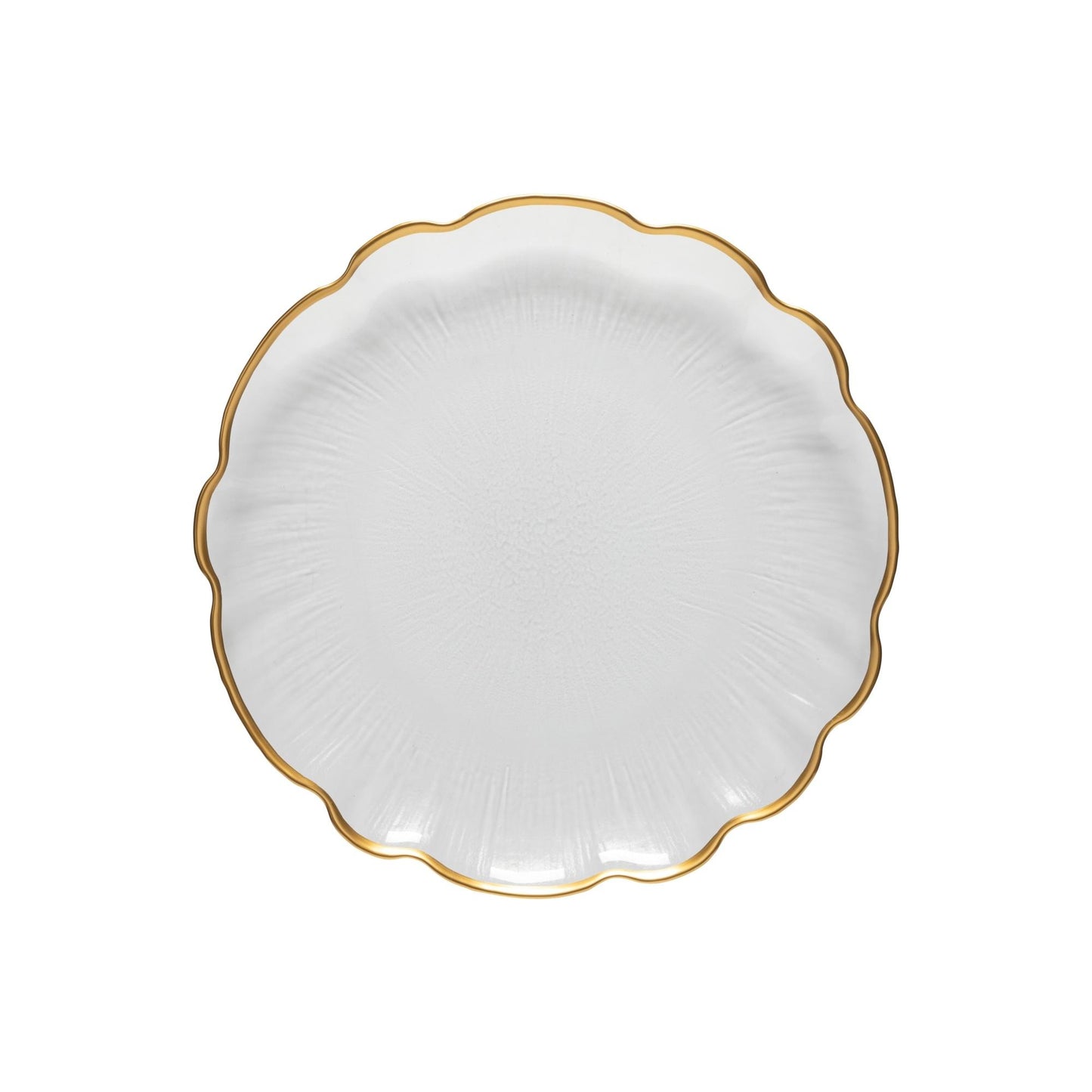 Glass rimmed dinner plate