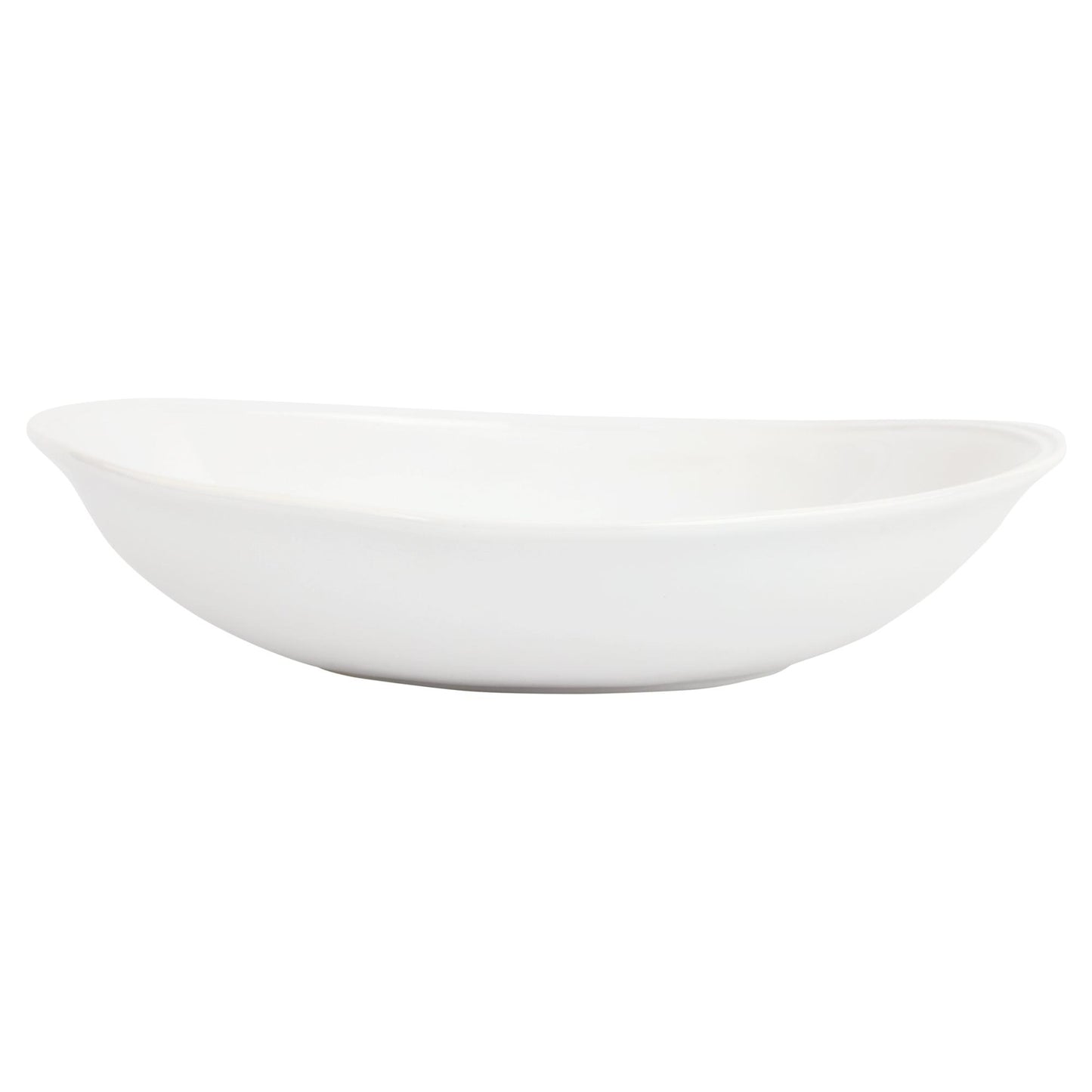 White Oval Shallow Bowl