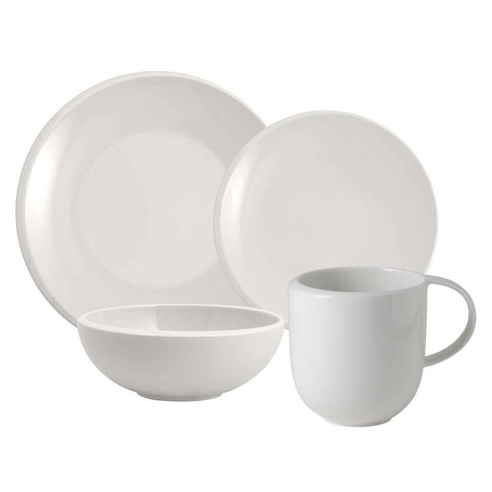 4 Piece Place Setting Dinner, Salad, Rice Bowl, Mug