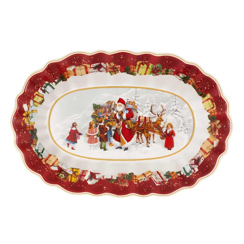 Toy's Fantasy Oval Bowl, Large - Santa and Kids