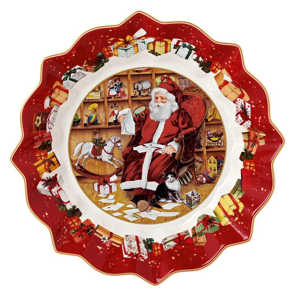 Toy's Fantasy Bowl, Large - Santa Reads Wish Lists