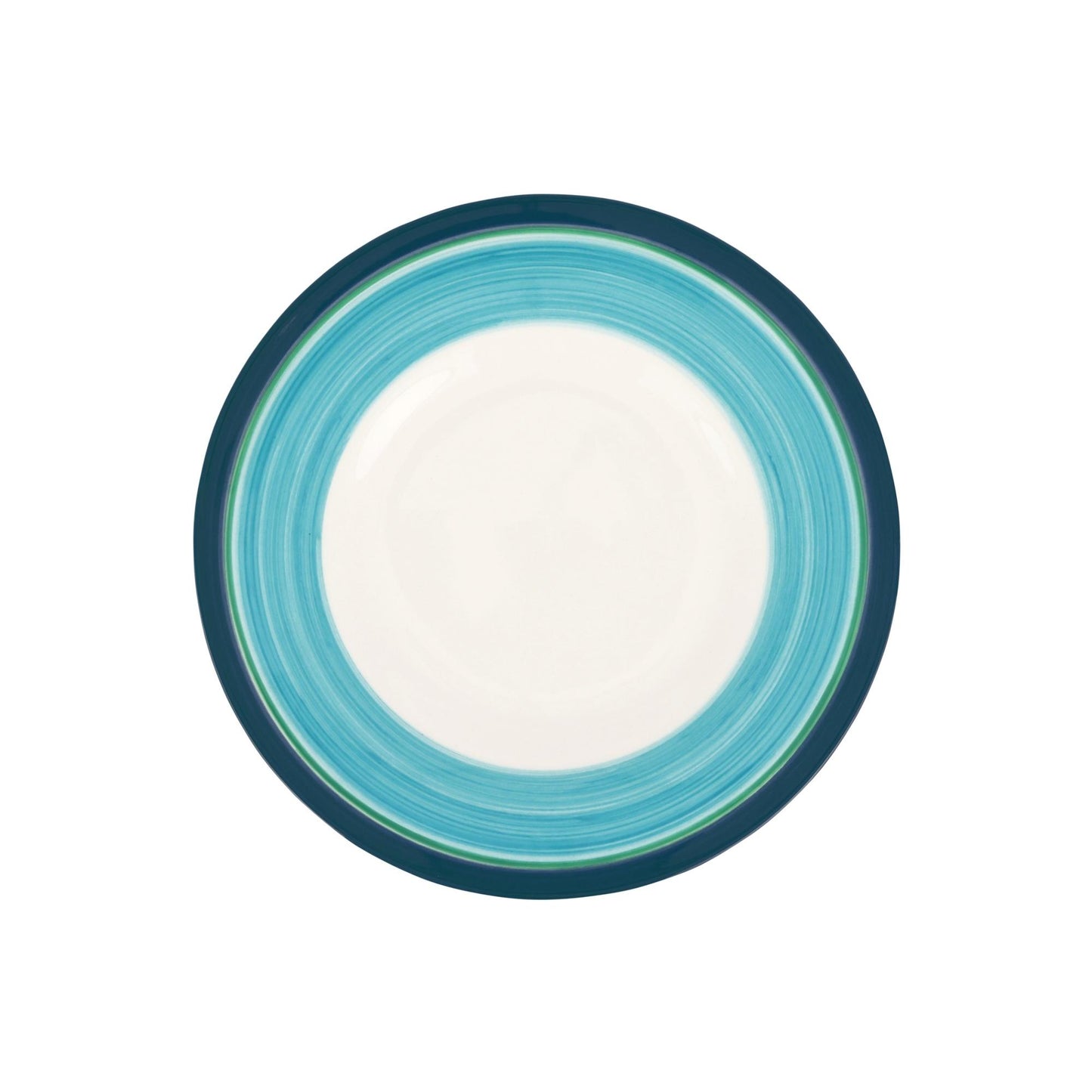 Cobalt & Green Stripe Salad Plate