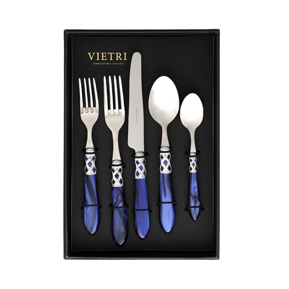 Brilliant Blue Five-Piece Place Setting â Set of 4