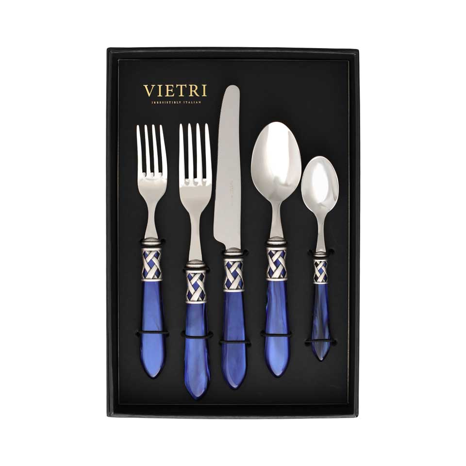 Antique Blue Five-Piece Place Setting â Set of 4