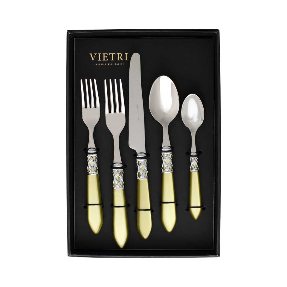 Brilliant Chartreuse Five-Piece Place Setting â Set of 4