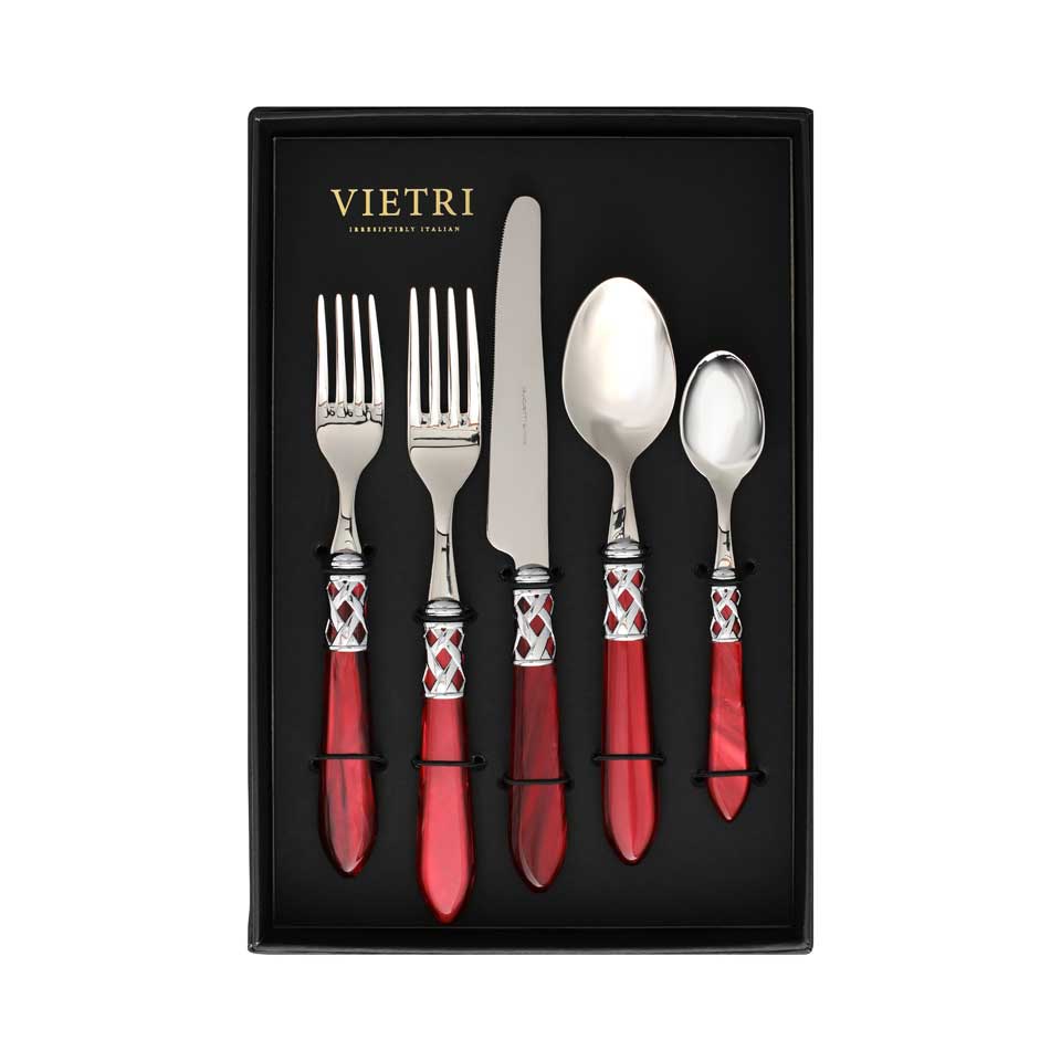 Brilliant Red Five-Piece Place Setting â Set of 4
