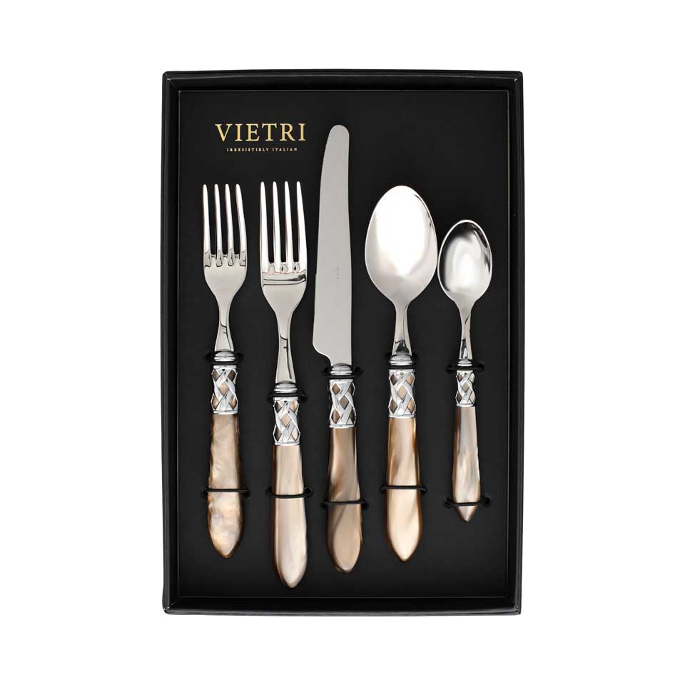 Brilliant Taupe Five-Piece Place Setting â Set of 4