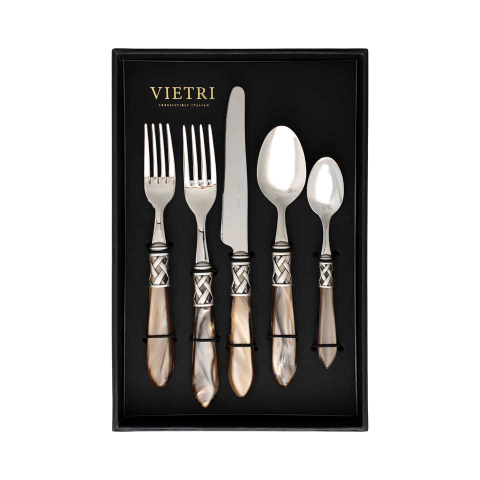 Antique Taupe Five-Piece Place Setting â Set of 4