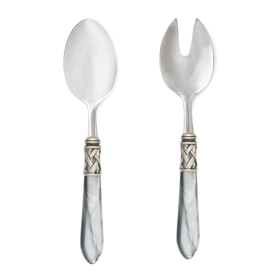 Antique Light Gray Salad Server Set