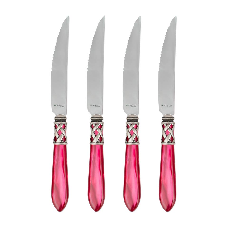 Antique Raspberry Steak Knives - Set of 4