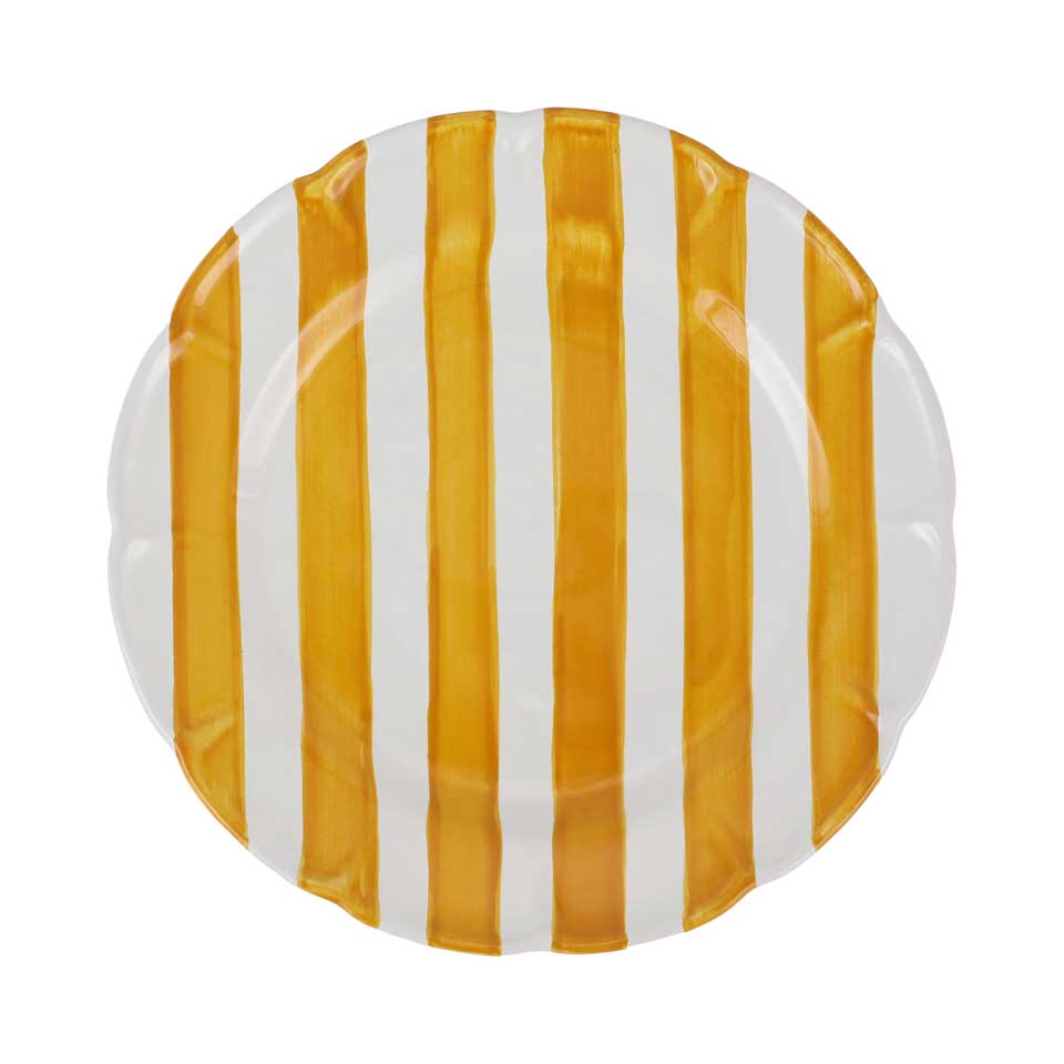 Yellow Stripe Dinner Plate