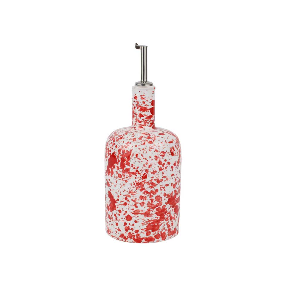 Red Splatter Olive Oil Bottle