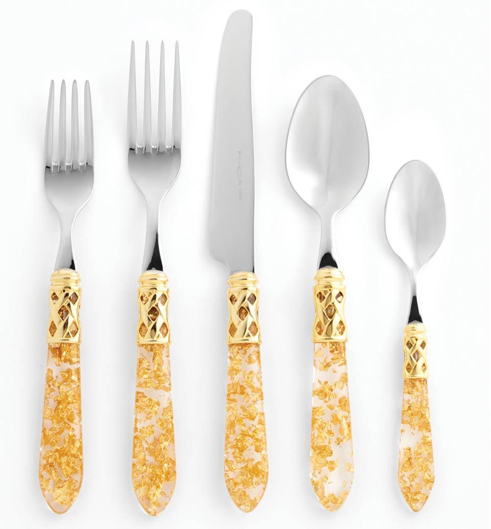 Brilliant Gold Fleck Five-Piece Place Setting