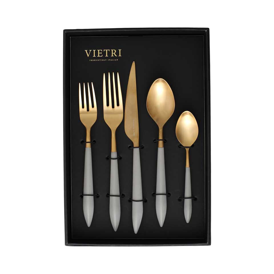 Oro & Light Gray Five-Piece Place Setting â Set of 4