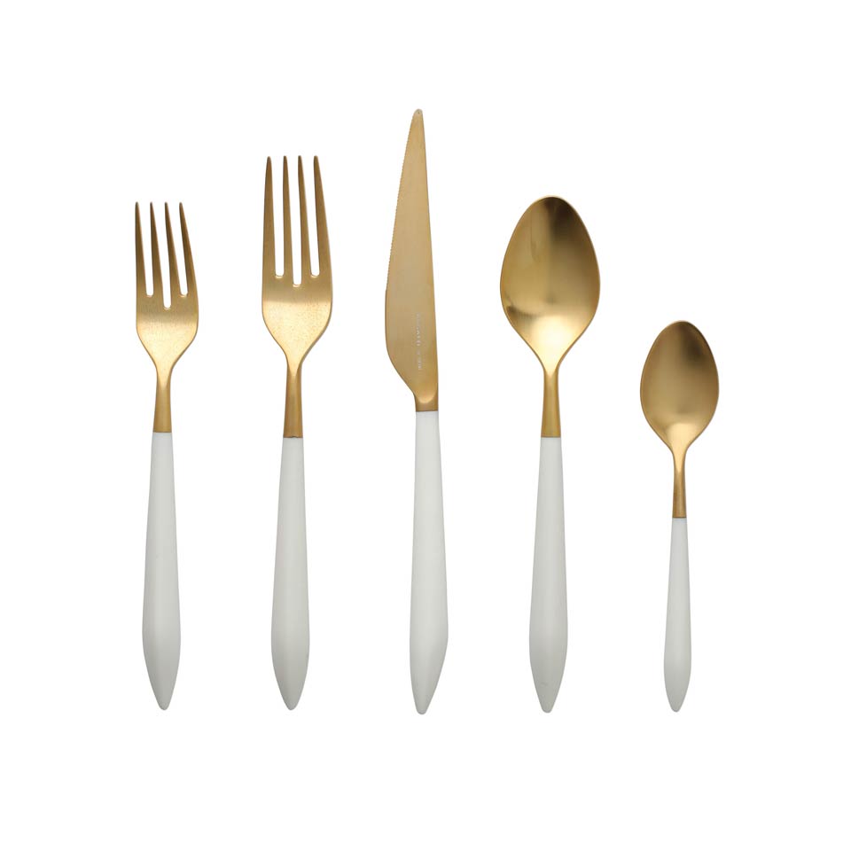 Oro & White Five-Piece Place Setting