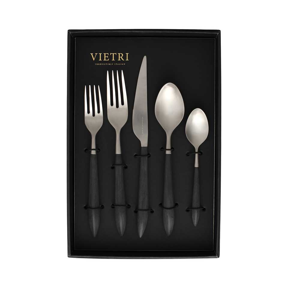 Argento & Black Five-Piece Place Setting â Set of 4