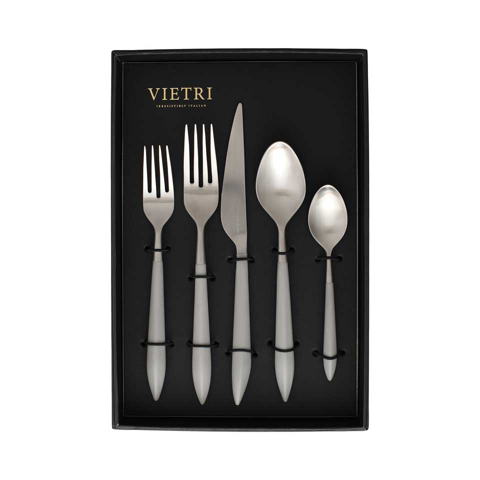 Argento & Light Gray Five-Piece Place Setting â Set of 4