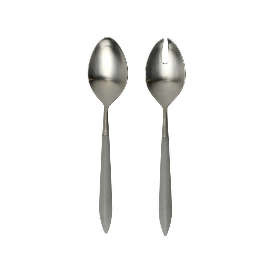 Argento & Light Gray Salad Serving Set